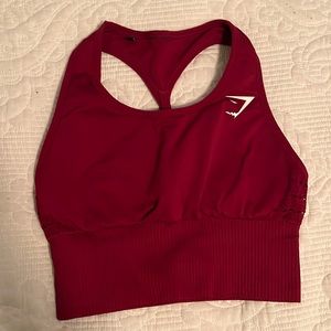 Gymshark burgundy/wine sports bra long line energy collection